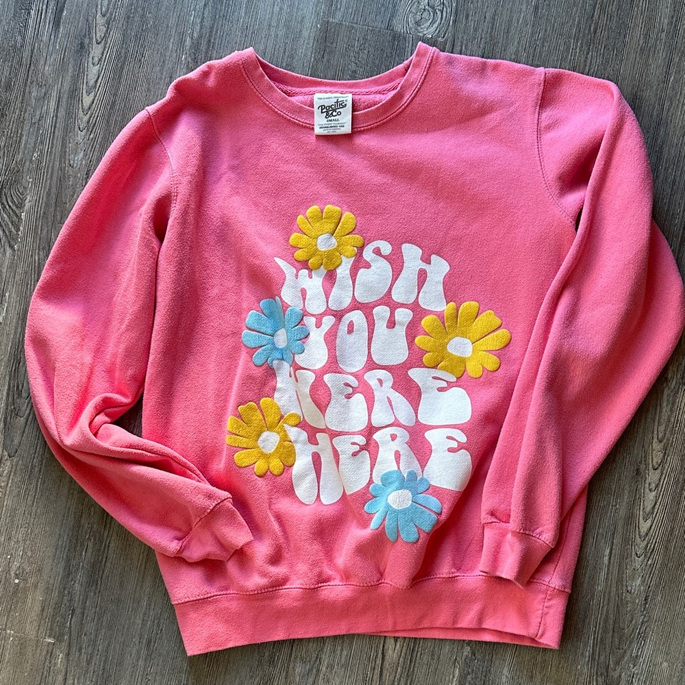 Pink Wish You Were Here Sweatshirt